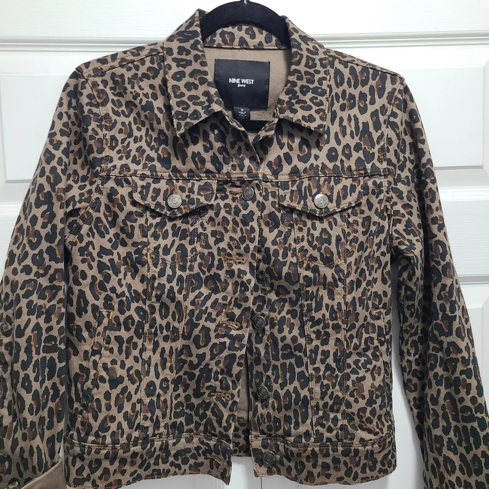 Nine‎ West Sarah Denim Jacket In Tan Bengal Bonanza Small